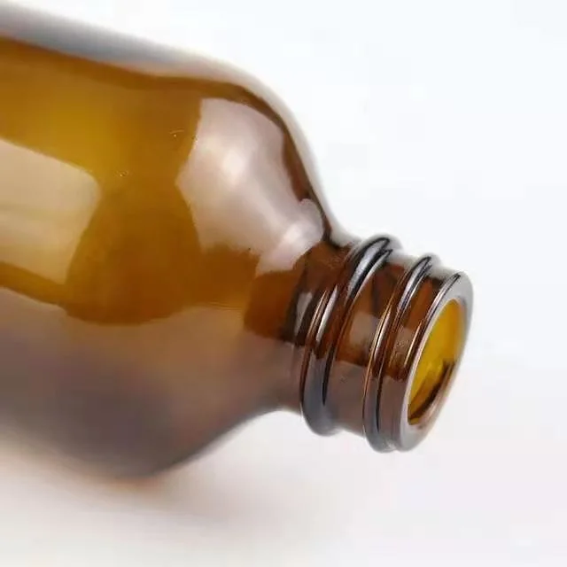 Amber Bottle 16oz Boston Round Amber Glass Bottle