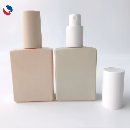 Bouteille de luxe colorée personnalisée 30ml 50ml 100ml, emballage carré de sérum de fond de teint, bouteille de Lotion en verre, bouteilles de parfum vides